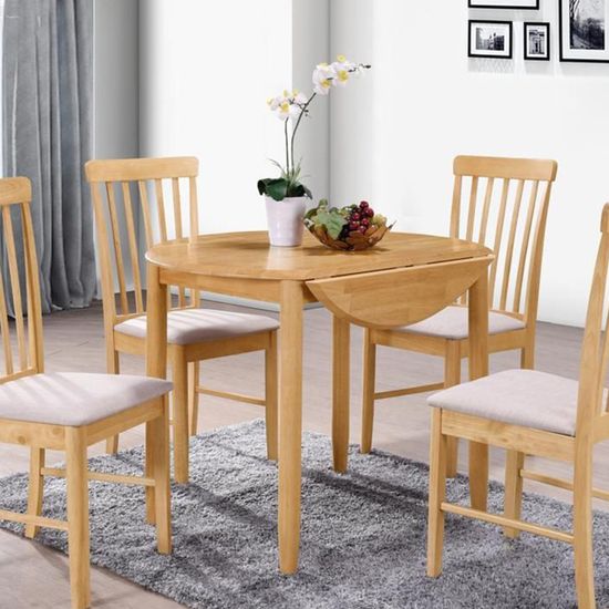 Cologne Light Oak 2 Seater Round Drop Leaf Dining Table